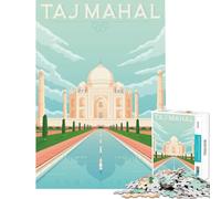 Rompecabezas para Adultos de 1000 Piezas póster del Taj Mahal de la India Juego Educativo desafío Juguete Juego Familiar diversión Familiar Regalos de cumpleaños tamaño 38x26cm