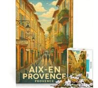 Rompecabezas para Adultos de 1000 Piezas, póster Vintage de Aix-en-Provence, decoración de Pared de Juguete, Divertido y con Humor, cumpleaños y Navidad 50x75cm