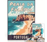 Rompecabezas para Adultos de 1000 Piezas, Praia da Falésia en Portugal, Juego Educativo, desafiante para completar, Regalo de Juego desafiante 50x75cm