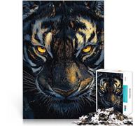 Rompecabezas para Adultos de 1000 Piezas Primer Plano de un Tigre Hecho de Madera para Mayores de 14 años Juguete Educativo antiestrés Regalo de cumpleaños, Regalos, Arte Mural. tamaño：50x75cm