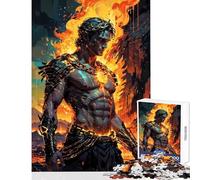 Rompecabezas para Adultos de 1000 Piezas Prometeo en Llamas Titán de la Llama eterna Juego práctico de ensamblaje Juguetes antiestrés Interesante reducción del estrés (38x52cm)