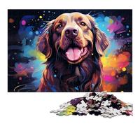 Rompecabezas para Adultos de 1000 Piezas psicodelia Colorida de Golden Retrievers Juego desafiante Juguetes Rompecabezas navideño Regalos 1000 Piezas (75 x 50 cm)