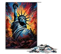 Rompecabezas para Adultos de 1000 Piezas psicodelia Colorida de la Estatua de la Libertad Rompecabezas Imposible Juego Familiar antiestrés desafío difícil 1000 Piezas (75 x 50 cm)