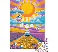 Rompecabezas para Adultos De 1000 Piezas Psychedelic Road Trip Poster Rompecabezas para Adultos Juego Familiar Difícil Difícil 52x38cm/1000pcs