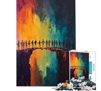 Rompecabezas para Adultos de 1000 Piezas Puente de la Humanidad Juego de ingenio Juego desafiante Juguetes Regalo Divertido Vacaciones en casa Matar el Tiempo (tamaño 38x52cm)
