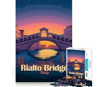 Rompecabezas para Adultos de 1000 Piezas Puente de Rialto,Venecia,Italia Juguete Divertido para armar Piezas,desafío Mental,Juego Acogedor,Regalo de cumpleaños (38x26cm)
