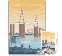 Rompecabezas para Adultos de 1000 Piezas, Puente de Saint Nazaire, Juguetes artísticos, Juegos educativos, Mejora la Memoria, Juguete Educativo, tamaño 38x26cm