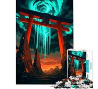 Rompecabezas para Adultos de 1000 Piezas Puerta Torii con luz Celestial Juguetes adictivos para Cultivar la Paciencia Juegos Familiares Decoración Perfecta Regalo Divertido (Tamaño 38x52cm)