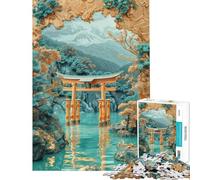 Rompecabezas para Adultos de 1000 Piezas Puerta Torii Mística Rompecabezas para Adolescentes Juegos relajantes Ideales para Pasar el Tiempo en casa Juegos desafiantes Regalos (Tamaño 38x26cm)