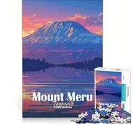 Rompecabezas para Adultos de 1000 Piezas Puesta de Sol en el Monte Meru, Juegos relajantes, ejercita tu Cerebro y Tus Manos, cumpleaños y Navidad 38x52cm