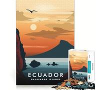 Rompecabezas para Adultos de 1000 Piezas,Puesta de Sol en Las Islas Galápagos,Corte, Divertido,desafío Inteligente,Juego Tranquilo,Divertido, artístico (38x26cm)