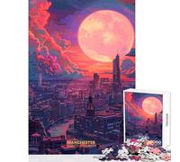 Rompecabezas para Adultos de 1000 Piezas Puesta de Sol en Manchester Reino Unido Juguetes antiestrés Regalos para el Amigo Invisible Juego práctico Lista de Deseos con Papá Noel tamaño 50x75cm