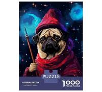 Rompecabezas para Adultos De 1000 Piezas Pug Wizard Pixel Art Cute Rompecabezas para Adultos Juegos Familiares Arte De Pared Oferta como Regalos para Toda La Familia 70x50cm/1000pcs