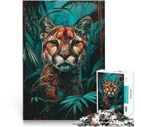 Rompecabezas para Adultos de 1000 Piezas Puma de la Jungla Juguete Educativo para aliviar el estrés Regalo de cumpleaños 38x26cm