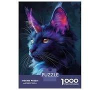 Rompecabezas para Adultos De 1000 Piezas Purple Space Cat Rompecabezas para Adultos Juegos De Relajación Regalo De Cumpleaños Regalos para Reducir El Estrés 38x26cm/1000pcs
