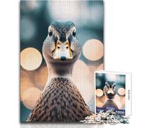 Rompecabezas para Adultos de 1000 Piezas, Quirky Quack - Pato con Mirada Curiosa Rompecabezas para Juegos Familiares Regalo de cumpleaños, Regalo de Amigo Secreto Tamaño 50x75cm