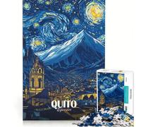 Rompecabezas para Adultos de 1000 Piezas Quito Ecuador Paisaje Urbano Estrellado Juguete Educativo para Pasar el Tiempo en Vacaciones Regalo de cumpleaños Regalos 38x52cm
