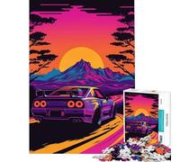 Rompecabezas para Adultos de 1000 Piezas R Skyline Synthwave Juego Imposible para Juego Educativo Juguete de desafío Regalo de cumpleaños Mejora de la Memoria (tamaño 75x50cm)