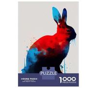Rompecabezas para Adultos De 1000 Piezas Rabbit Blue Red Rompecabezas para Adultos Juguetes Antiestrés Aliviador del Estrés Regalos De Cumpleaños Y Únicos 52x38cm/1000pcs