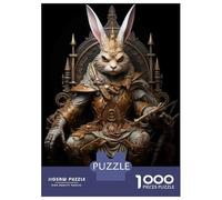 Rompecabezas para Adultos De 1000 Piezas Rabbit King Armor Statue Rompecabezas para Adultos Juego De Ingenio Ensamblaje De Patrones Juego Desafiante Regalos 38x26cm/1000pcs