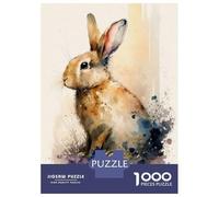Rompecabezas para Adultos De 1000 Piezas Rabbit Watercolor Design Rompecabezas para Adultos Juego Familiar Divertido Y Humorístico Cumpleaños Y Navidad 52x38cm/1000pcs
