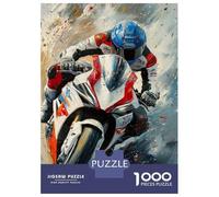 Rompecabezas para Adultos De 1000 Piezas Racing Motorcycle Speed Art Print Rompecabezas para Adultos Juego Familiar Vacaciones En Casa Matar El Tiempo Gran Regalo para Jugar 52x38cm/1000pcs