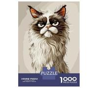Rompecabezas para Adultos De 1000 Piezas Ragdoll Cat Caricature Rompecabezas para Adultos Juego De Ingenio Regalo De Cumpleaños Desafío Educativo 38x26cm/1000pcs