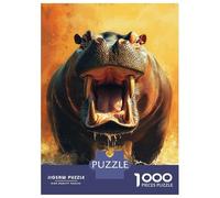 Rompecabezas para Adultos De 1000 Piezas Raging Hippo in Water Rompecabezas para Adultos Juego Práctico Oferta De Regalo De Cumpleaños como Regalos para Toda La Familia 70x50cm/1000pcs