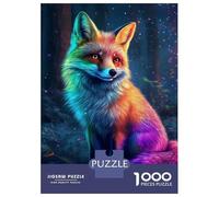 Rompecabezas para Adultos De 1000 Piezas Rainbow Fox in Starlight Rompecabezas para Adultos Juguete Decoración De Pared Carrera De Velocidad Manual 52x38cm/1000pcs