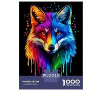 Rompecabezas para Adultos De 1000 Piezas Rainbow Fox Pop Art Fox Co Rompecabezas para Adultos Juego Práctico Análisis Y Lógica Gran Regalo para Los Amantes De Los Juegos 70x50cm/1000pcs