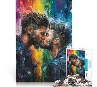 Rompecabezas para adultos de 1000 piezas Rainbow Kiss Spielspielzeug als Familiengeschenk einzigartiges Herausforderungsspiel52 x 38 cm