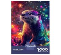 Rompecabezas para Adultos De 1000 Piezas Rainbow Otter in Space -1 Rompecabezas para Adultos Juego De Ingenio para La Diversión Familiar Actividades Divertidas En Casa, 38x26cm/1000pcs