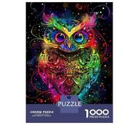 Rompecabezas para Adultos De 1000 Piezas Rainbow Owl Wall Art Print Rompecabezas para Adultos Juego Familiar Decoración Perfecta Cumpleaños Y Navidad 70x50cm/1000pcs