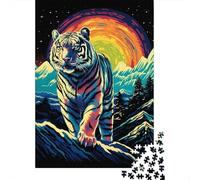 Rompecabezas para Adultos De 1000 Piezas Rainbow Tiger Art Print Rompecabezas para Adultos Juegos Familiares Regalos para Mujeres Cumpleaños Y Navidad 52x38cm/1000pcs