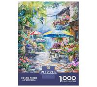 Rompecabezas para Adultos De 1000 Piezas Rainy Day Outdoor Cafe Rompecabezas para Adultos Juego De Ingenio Decoración Perfecta Cumpleaños Y Navidad 52x38cm/1000pcs
