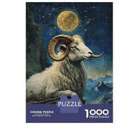 Rompecabezas para Adultos De 1000 Piezas Ram Under The Moon Rompecabezas para Adultos Juego Práctico Alivia El Estrés Desafío Educativo 70x50cm/1000pcs