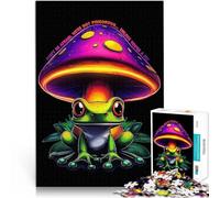 Rompecabezas para Adultos de 1000 Piezas Rana bajo un Hongo Matar el Tiempo en Vacaciones en casa Regalo de Obra de Arte 38x26cm