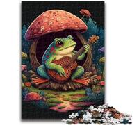 Rompecabezas para Adultos de 1000 Piezas: Rana Tocando el Banjo Juego desafiante y Familiar Decoración de Pared cumpleaños y Navidad 38x26cm