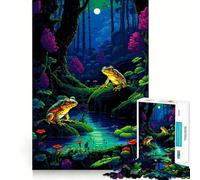 Rompecabezas para Adultos de 1000 Piezas Ranas Retro y tranquilas,Corte píxeles,Divertido desafío Inteligente,Juego Tranquilo,Divertido (38x26cm)