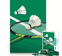 Rompecabezas para Adultos de 1000 Piezas Raqueta de bádminton y Volantes Juego de articulaciones afiladas Desafío Mental Juguete para un Momento de diversión Relajante Decoración para el hogar
