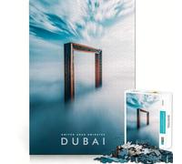 Rompecabezas para Adultos de 1000 Piezas,Rascacielos de Dubái,Corte Impecable,Divertido Juego de concentración,Regalo de Juego Gratuito,Regalo de cumpleaños Divertido (38x26cm)