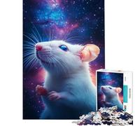 Rompecabezas para Adultos de 1000 Piezas Rata en el Cosmos Rompecabezas para Adultos Juegos relajantes Regalo de cumpleaños (Tamaño 38x26cm)