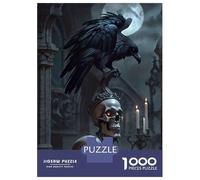 Rompecabezas para Adultos De 1000 Piezas Raven and Goth Skulls 2 Rompecabezas Juego Práctico Análisis Y Lógica Interacción Entre Padres E Hijos 70x50cm/1000pcs