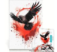Rompecabezas para Adultos de 1000 Piezas Raven Ink Juguetes para armar Divertidos para Reducir el estrés con póster y Hoja de Preguntas a Juego 38x52cm