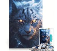 Rompecabezas para Adultos de 1000 Piezas Rayo Lince con Ojo Brillante Decoración de Pared de Juguete Divertido y con Humor Cumpleaños y Navidad 38x26cm