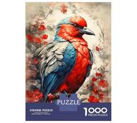 Rompecabezas para Adultos De 1000 Piezas Red and Blue Bird Painting Rompecabezas para Adultos Juguetes Antiestrés Difícil Difícil Cumpleaños Y Navidad 70x50cm/1000pcs