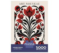 Rompecabezas para Adultos De 1000 Piezas Red Art Nouveau Nature Rompecabezas para Adultos Juego Práctico Oferta De Regalo De Cumpleaños como Regalos para Toda La Familia 38x26cm/1000pcs