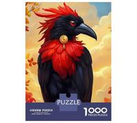 Rompecabezas para Adultos De 1000 Piezas Red-Crested Raven Rompecabezas para Adolescentes Juego Práctico Desafío Difícil Juego Desafiante Regalos 38x26cm/1000pcs