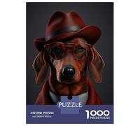 Rompecabezas para Adultos De 1000 Piezas Red Dachshund Mafia Boss Rompecabezas para Adultos Juego De Ingenio Difícil Oferta Difícil como Regalo para Toda La Familia 38x26cm/1000pcs