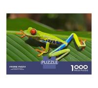 Rompecabezas para Adultos De 1000 Piezas Red-Eyed Tree Frog on Leaf Rompecabezas para Adultos Juegos Familiares Decoración Perfecta Cumpleaños Y Navidad 38x26cm/1000pcs